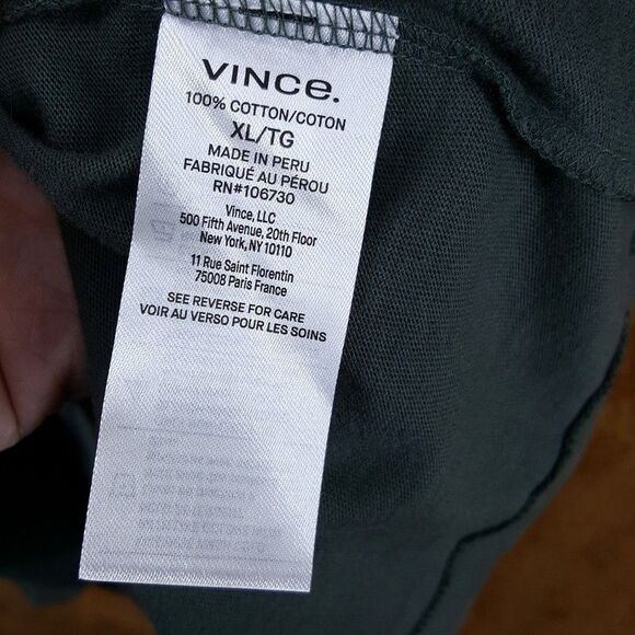 VINCE Shirt Mens XL Petrol Green Button Up Short Sleeve Suede Cotton Jersey $165 - Picture 6 of 9